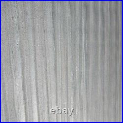 Modern Plain Silver gray metallic faux fabric worn lines textured wallpaper roll