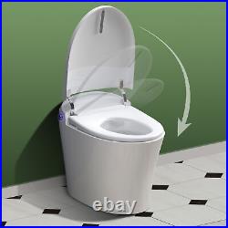 Modern Smart Heated Toilet Upgraded Self Cleaning 1-Piece With Warm Elongated Seat