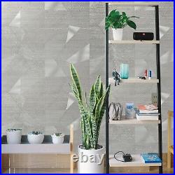 Modern Square geometric lines taupe tan Metallic textured Wallpaper 3D illusion