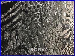 Modern Wallpaper charcoal black Metallic Textured Flocking velvet animal fur 3D