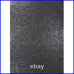 Modern charcoal black Natural Terra Mica Stone Wallpaper Plain Glitter effect