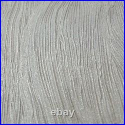 Modern rose cream silver glitter faux plaster wave lines textured wallpaper roll