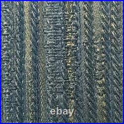 Navy Blue gold metallic stria lines faux fabric texture plain textured wallpaper