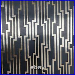 Navy blue silver metallic velocity lines Contemporary Wallpaper roll OL2789 York