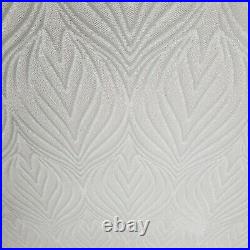Quadrille lotus damask cream off white metallic faux fabric textured Wallpaper