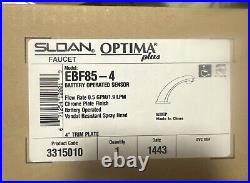 SLOAN Battery Operated Sensor Faucet EBF85-4 3315010 Optima Plus