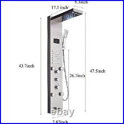 Shower Panel Tower LED Rainfall Waterfall Shower Head Massage System withBody Jets