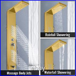 Shower Panel Tower Stainless Steel Massage System Rain & Waterfall Jet Faucet