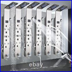 Shower Panel Tower System Stainless Steel with LED Rainfall Waterfall Showerhead