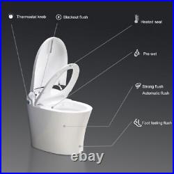 Smart Bidet Toilet Auto Flush Heated Seat One-Piece Dual Flush Dryer Pre-Wet