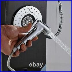 Stainless Steel LED Shower Panel Tower System Rain Head Combo Massage Spa Jets