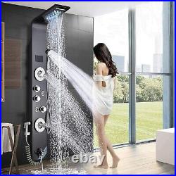 Stainless Steel LED Shower Panel Tower System Rain Head Combo Massage Spa Jets