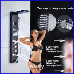 Stainless Steel Shower Panel Tower LED Rain&Waterfall Massage Body Jet System