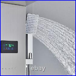Stainless Steel Shower Panel Tower System 5-Function Faucet LED Rain&Waterfall