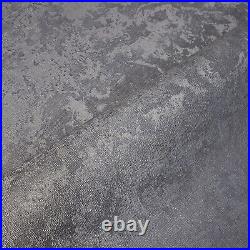 Textured plain dark gray silver metallic Wallpaper faux fabric rusted textures