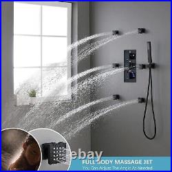 Thermostatic 16 LED Full Body Shower System with 6x Massage Jets Ceiling Mount