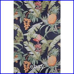 Tropic exotic Maui Black green yellow red Pineapple Tropical Floral Wallpaper 3D