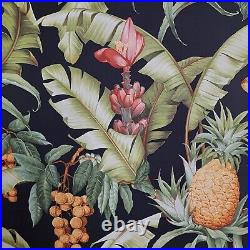 Tropic exotic Maui Black green yellow red Pineapple Tropical Floral Wallpaper 3D