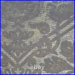 Victorian Damask Flocked Textured Gray Gold metallic flocking velvet Wallpaper