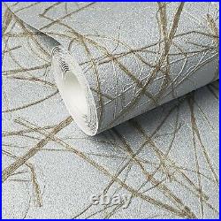 Vinyl Wallpaper gray silver metallic gold Faux Grasscloth plaster textured rolls