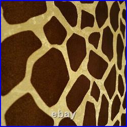Wallpaper brown gold Metallic Textured Flocking animal giraffe velvet Flocked 3D