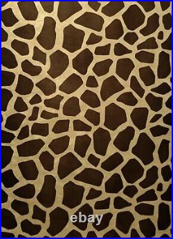 Wallpaper brown gold Metallic Textured Flocking animal giraffe velvet Flocked 3D